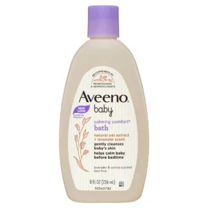 Aveeno Baby Calming Comfort Bath 236 ml bottle with oat extract and lavender scent