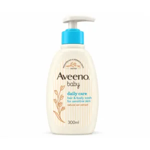 Aveeno Baby Daily Care Hair & Body Wash pump bottle with natural oat extract, for sensitive skin