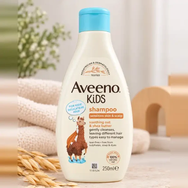 Aveeno Kids Shampoo 250ml for sensitive skin and scalp with oat and shea butter