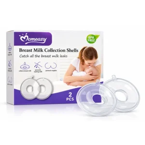 Momeasy Breast Milk Collection Shells 2 Pcs, BPA free silicone shells with box